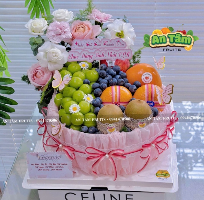 BÁNH KEM TONE HỒNG CHÚC MỪNG SINH NHẬT