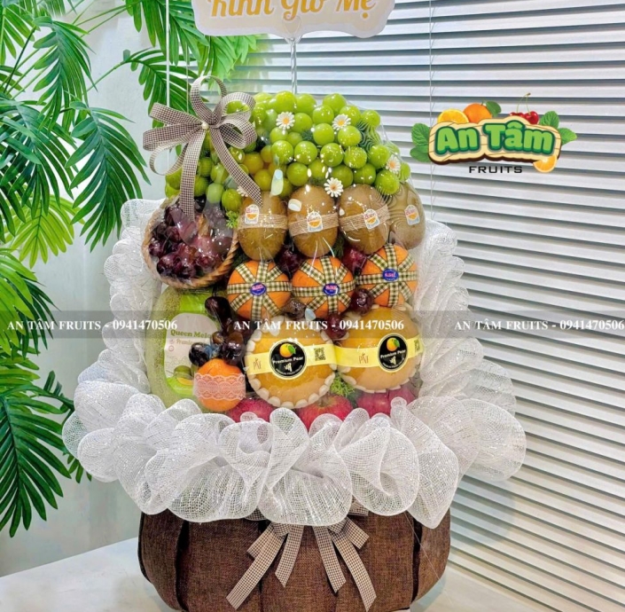 GIỎ TRÁI CÂY DÂNG HƯƠNG KÍNH GIỖ CAO TO