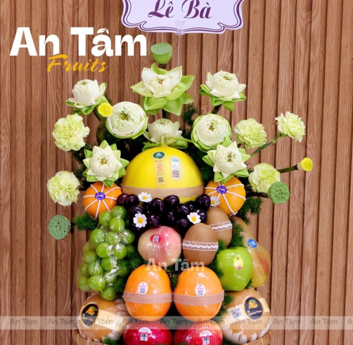MẸT HOA SEN TRÁI CÂY KÍNH DÂNG LỄ BÀ 