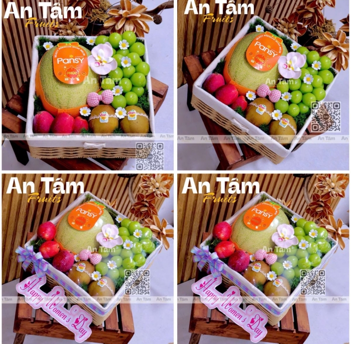 KHAY VUÔNG VINTAGE MIX 4 LOẠI TRÁI