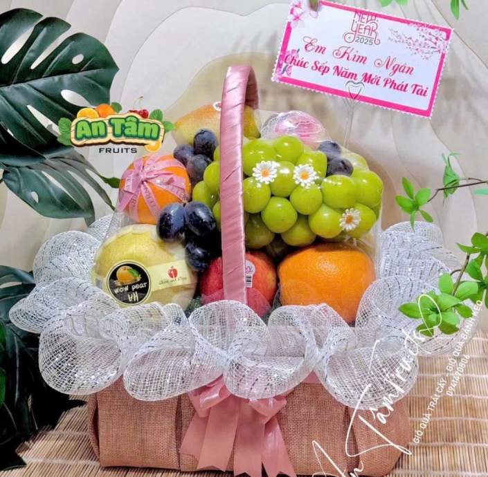 GIỎ TRÁI CÂY MIX TRÁI FORM VUÔNG SIÊU SANG 