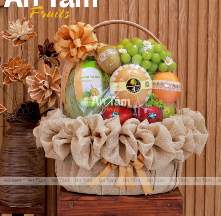GIỎ TRÁI CÂY CẢM ƠN BÁC SĨ TONE MÀU NÂU NHẠT BESTSELLER