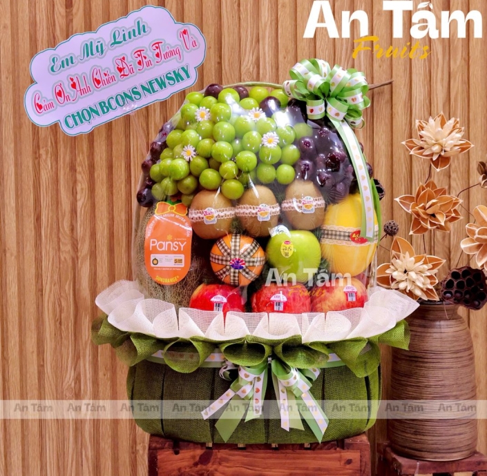 GIỎ TRÁI CÂY TO CAO NẶNG CHẤT LƯỢNG CẢM ƠN KHÁCH HÀNG