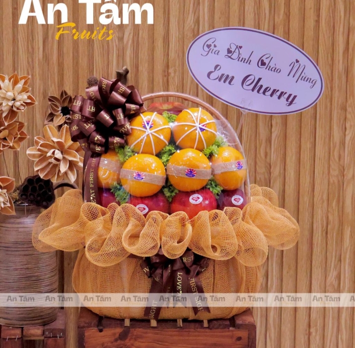 GIỎ TRÁI CÂY FULL TÁO NAM PHI VÀ QUÝT ÚC