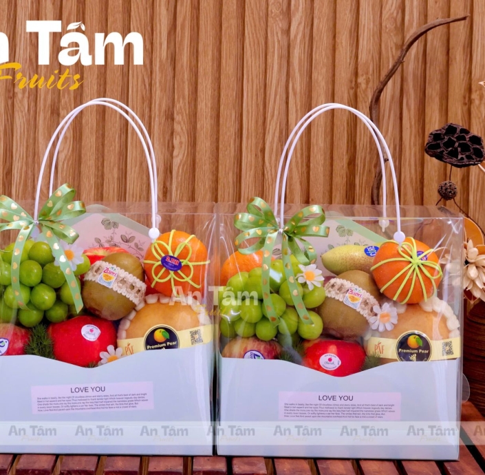 HỘP TRÁI CÂY XÁCH MIX TRÁI SIÊU NẶNG TAY 