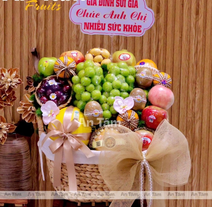 GIỎ MÂY MIX TRÁI CÂY HIỆN ĐẠI ĐƠN GAINR VINTAGE